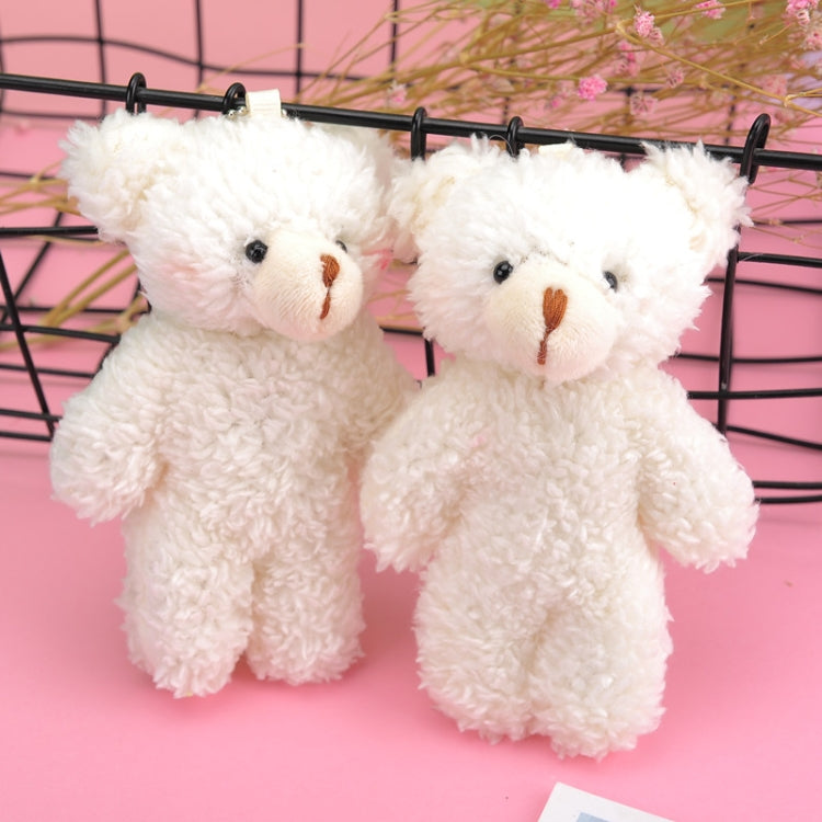 3pcs Pearl Velvet Bear Plush Keychain Toy Pendant, 12cm