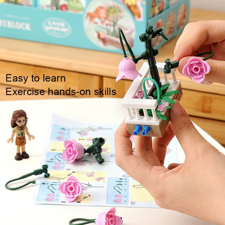 CAYI Flower Garden Bouquet Small Particle Puzzle Building Block Toy, 13101, 13102, 13103, 13104, 13106