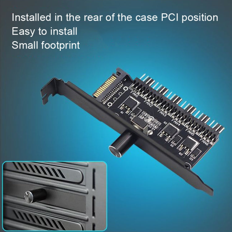 PIC Bit Case Cooling Fan Control Switch PWM 6 Way Computer Fan Speed Controller, PIC Bit Case SATA