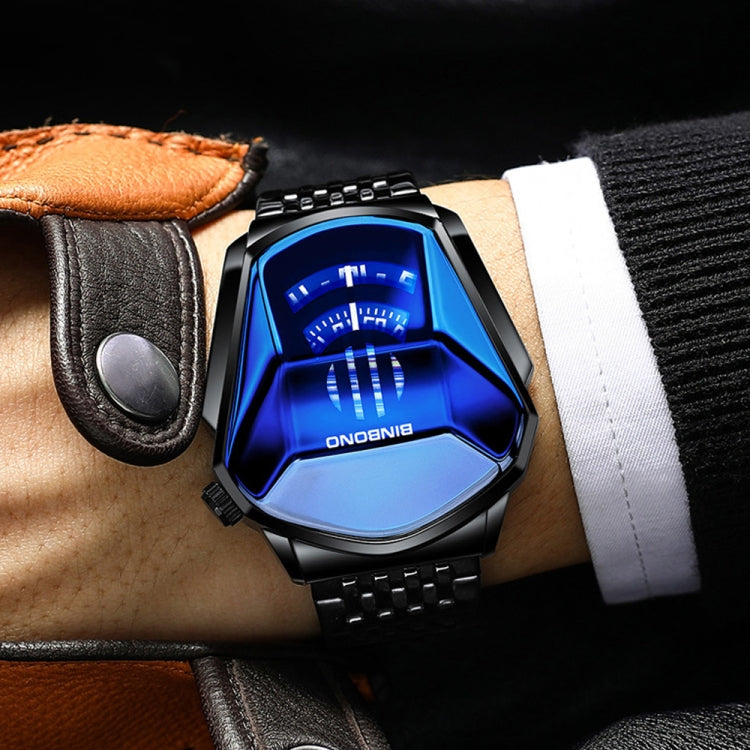 BINBOND Locomotive Concept Steel Belt Watch Men Live Black Technology Watch, Steel Belt Full Gold-Blue Face, Steel Belt Full Gold Gold Face, Steel Belt Black Stee Blue Face, Steel Belt Black Steel White Face, Steel Belt White Steel Blue Face