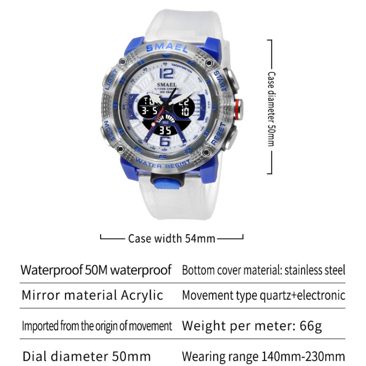 SMAEL 8058 Outdoor Sports Multifunctional Waterproof Electronics Watch