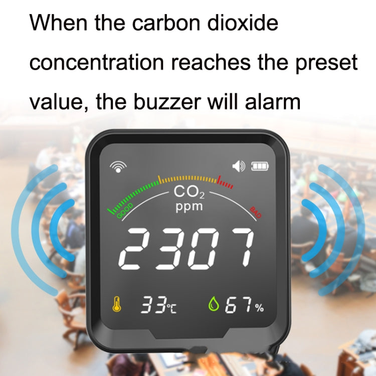 PTH-9CW Wifi Intelligent Infrared CO2 Detector Air Quality Detector Home Temperature And Humidity Meter, PTH-9CW