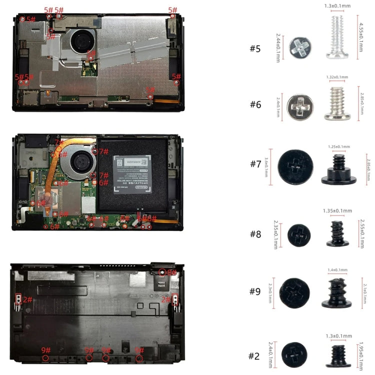 For Switch OLED Host 44 In 1 Screw Set Replacement Accessories