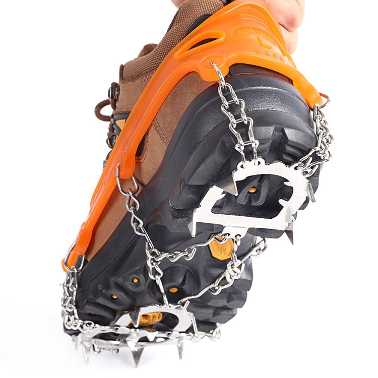 F12-3 12 Teeth Snow Anti-slip Rubber Shoe Cover Stainless Steel Welded Ice Grip, Size:, M Black, M Orange, L Black, L Orange