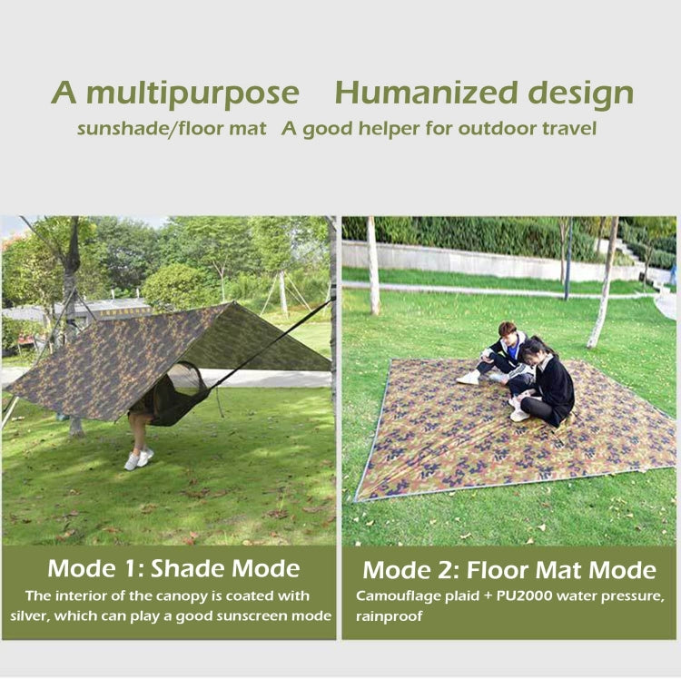 Waterproof Tent Tarp Square Canopy Polyester Sunshade Floor Mat, 3X3m, 3X4m, 3X5m