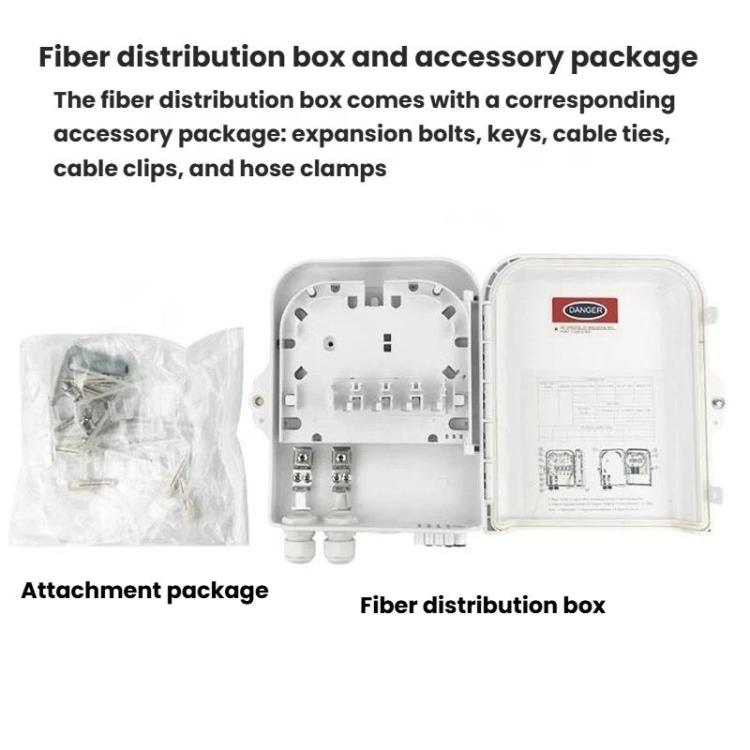8-Core Outdoor-Rated Fiber Optic Splitter Box ABS Indoor/Outdoor Wall-Mounted Pole Fiber Optic Enclosure