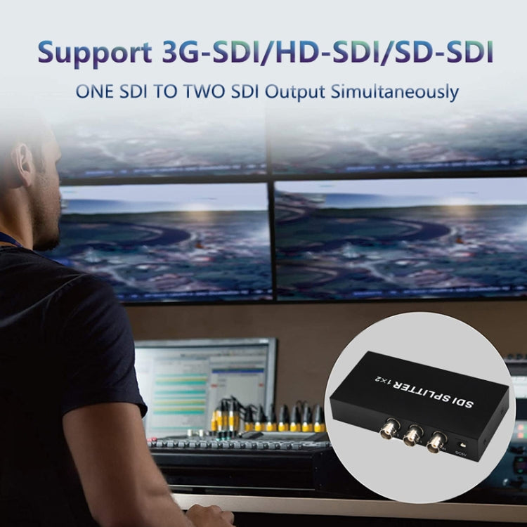 1 In 2 Out SD-SDI / HD-SDI / 3G-SDI Distribution Amplifier Video SDI Splitter, 1 In 2 Out