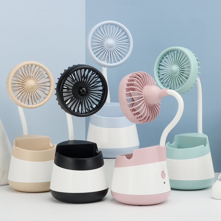 276A USB Charging Desktop Pen Holder Fan with Phone Holder Function Student Dormitory Portable Fan, 276A (Black), 276A (Yellow), 276A (Pink), 276A (Blue), 276A (Green)