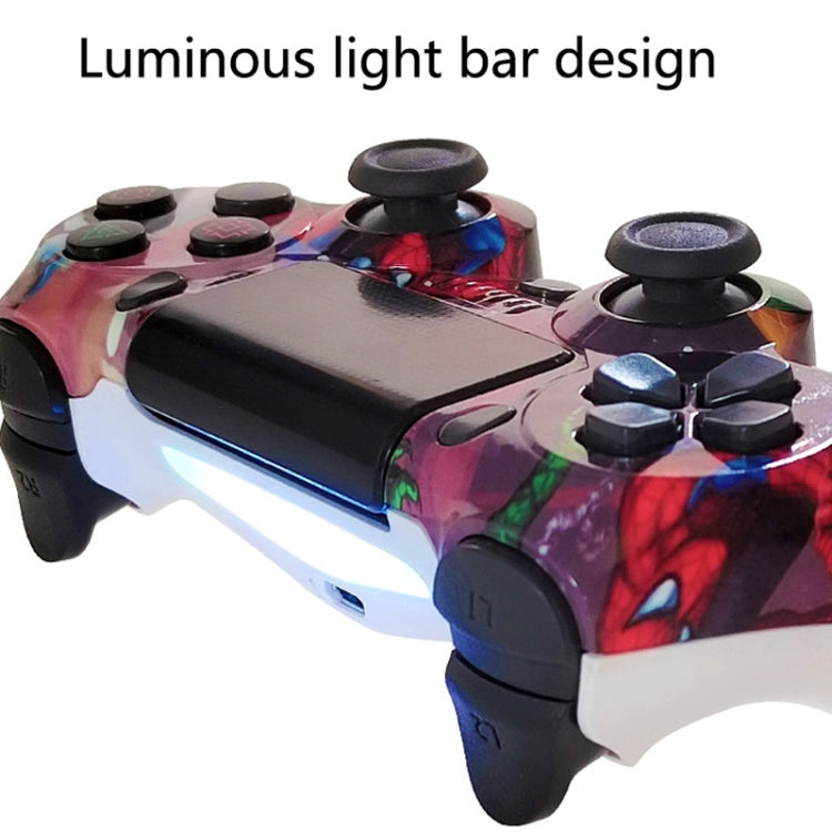 For PS4 Wireless Bluetooth Game Controller With Light Strip Dual Vibration Game Handle, White, Black, Red, Blue, Green, Rose Red, Letter, Line, Fire Ghost, Cartoon, Hulk, Skeleton, Gear, Lightning, Flame, Cloud, Burst, Wood Grain, Star Red...