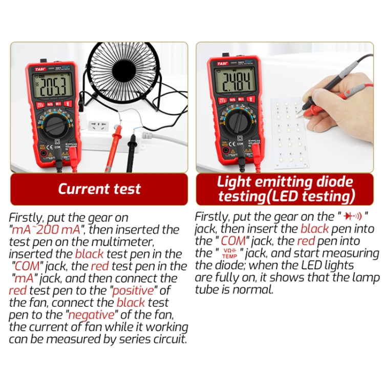 TASI TA801A Digital Multimeter Fully Automatic Multifunctional Digital Current Meter, TA801A