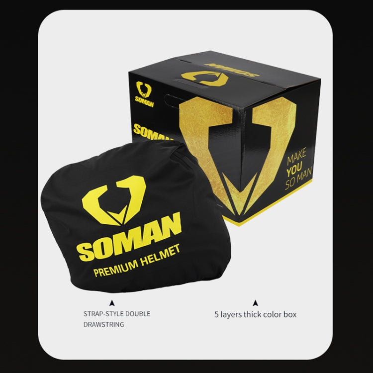 SOMAN Motorcycle Electric Bicycle Dual Lens Riding Helmet, S, M, L, XL, XXL
