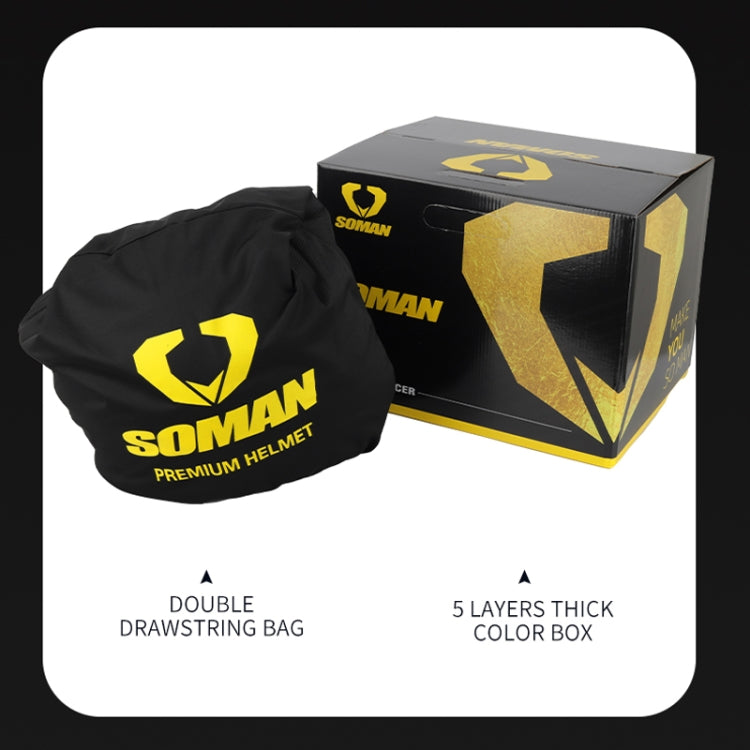 SOMAN Motorcycle Dual Lens Riding Peel-Off Full Coverage Helmet, XXL