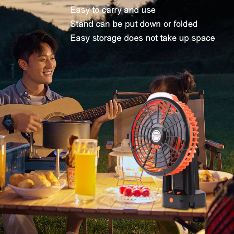 Outdoor Camping USB Charging Fan Tent Swing Head Fan With Tripod LED Light
