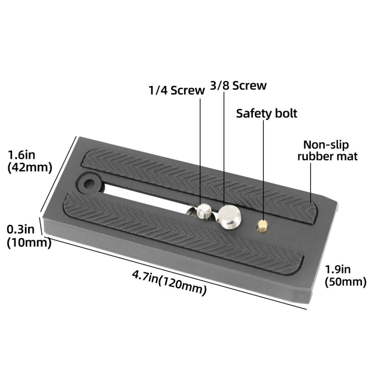 Quick Release Plate for Manfrotto 501 502 504HDV Benro S4 S6 S7 S8, BEXIN 501-L120A, BEXIN 501-L120, BEXIN 501-L90A, BEXIN 501-L90