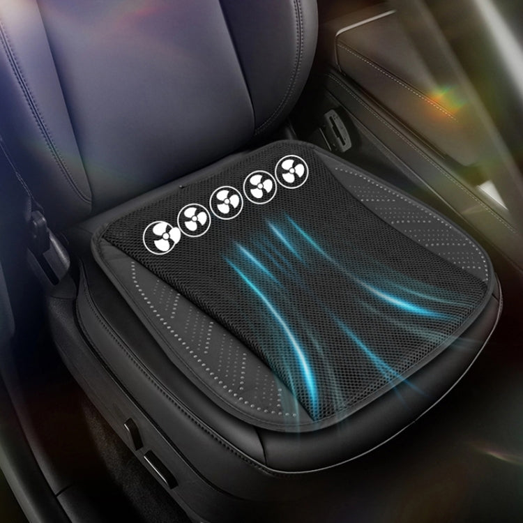 Multifunctional USB Fan Ventilation Heat Dissipation Car Seat Cushion, Black 5 Sets Fan, Red 5 Sets Fan, Blue 5 Sets Fan, Navy 5 Sets Fan