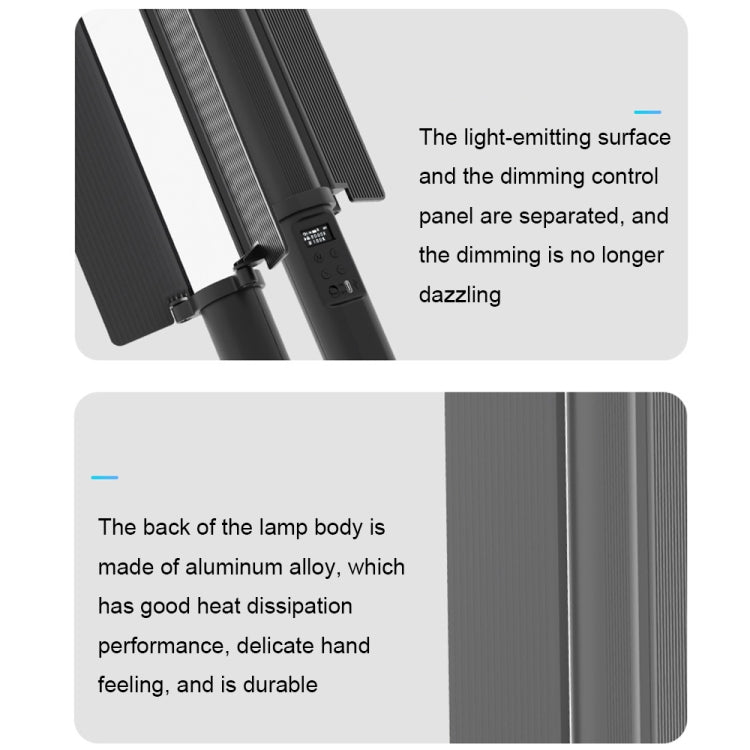 24W 72 LEDs Handheld Full-color RGB Stick Light Photography Light with Barndoor, LP600