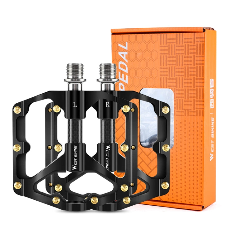 WEST BIKING 3 Bearings Ultralight Carbon Fiber Bushing Mountain Bike Pedal