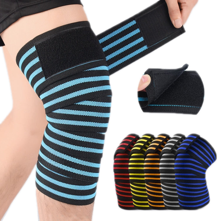 Elastic Squat Knee Strap Strength Training Protector Strap, Black Red, Black Gray, Black Orange, Black Sapphire, Black Sky Blue, Black Yellow