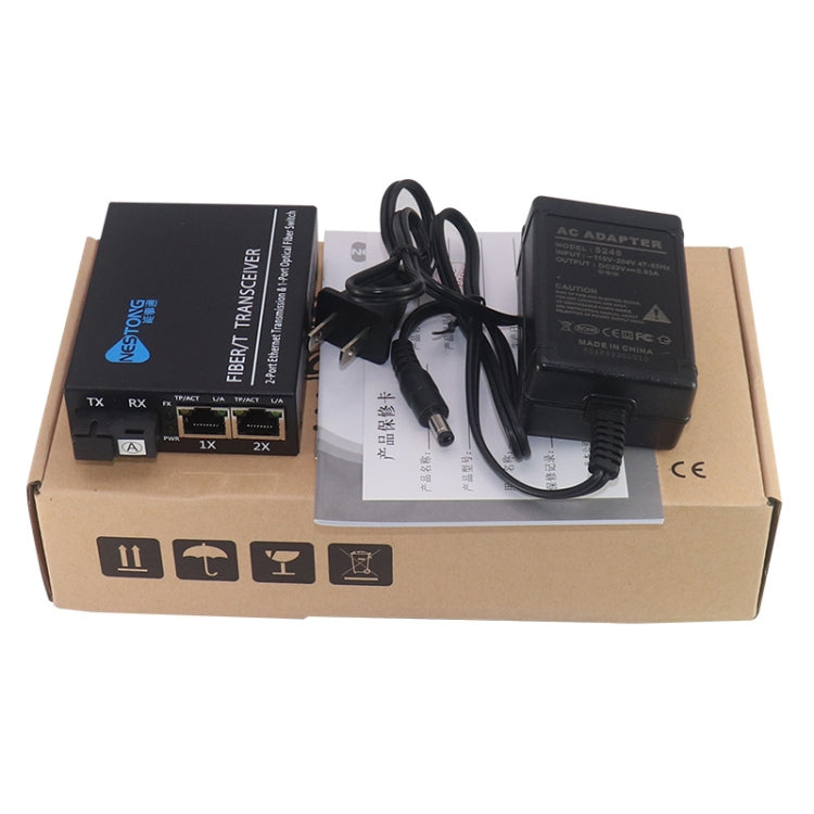 NESTONG Gigabit Single-mode Fiber Optic Transceiver POE Photoelectric Converter,CN Plug, 10/100/1000M