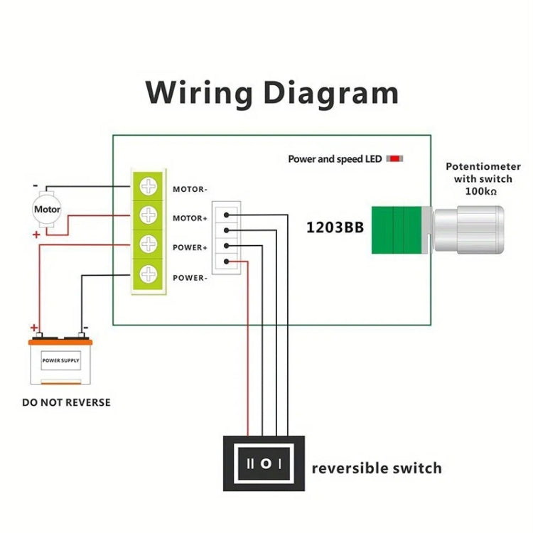 DC 6-28V 3A PWM Speed Adjustable Reversible Switch DC Motor Driver Reversing, 6-28V 3A