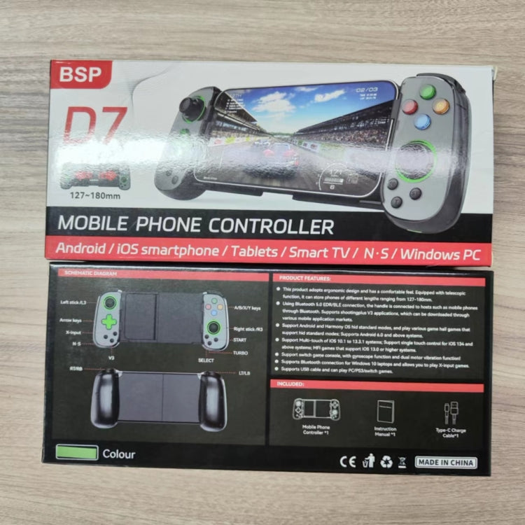 D7 BT5.0 Retractable Gamepad With Light For PC / Android / IPhone /Win7 10 11/Mac OS/Switch, D7 (White), D7 (Purple), D7 (Black)