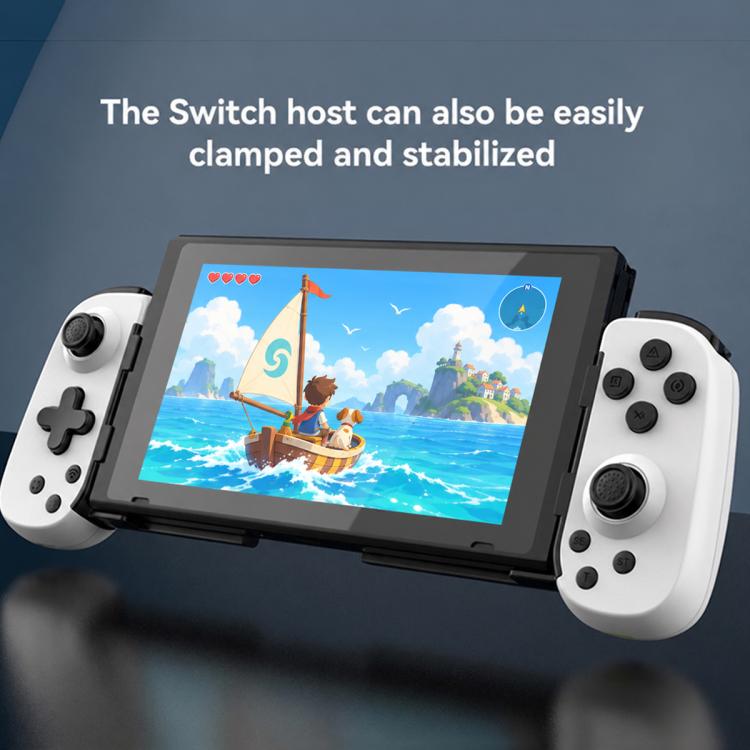 D6 Bluetooth Retractable Gamepad Dual Hall Six-Axis Somatosensory For Android/IPhone /Switch, D6 Black, D6 White Black