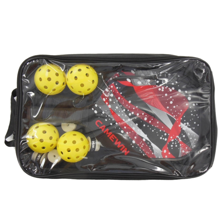 CAMEWIN Carbon Fiber Pickleball Racket Set Include 2 Paddles+4 Balls+4 Hand Glue+1 Cover Bag