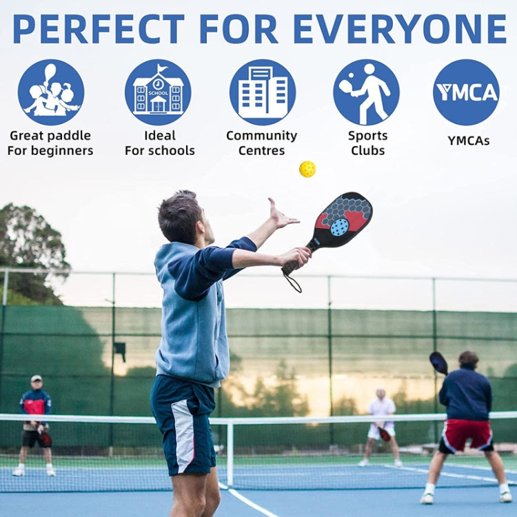 LEIJIAER 1pair Imitation Carbon Wood Pickleball Paddle Set With 2 Balls