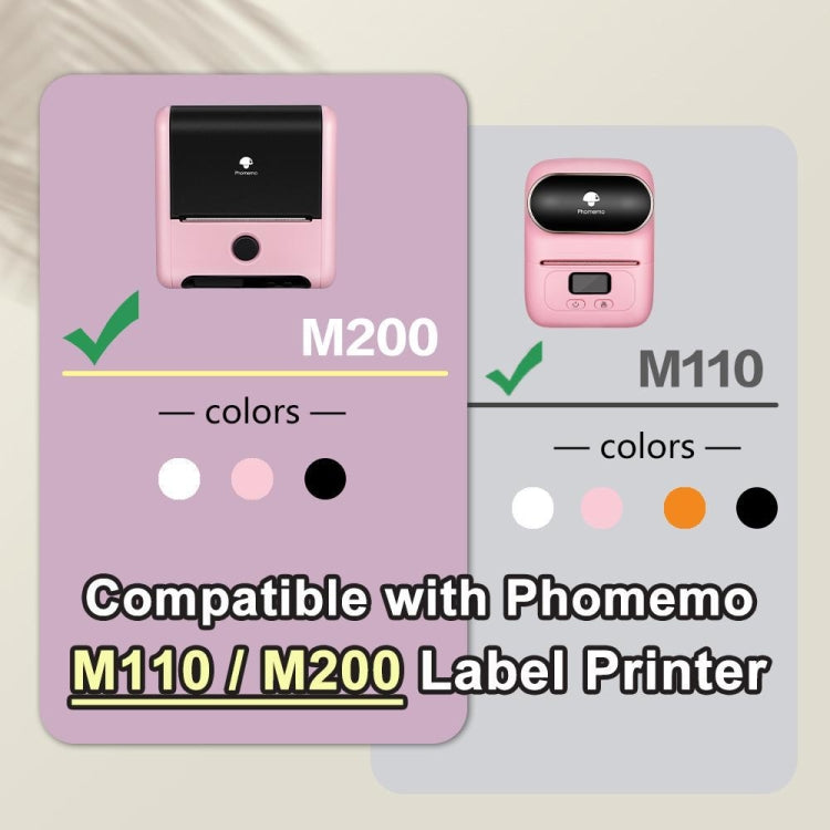 For Phomemo M110 / M200 130pcs /Roll 40x60mm Square Self-Adhesive Thermal Labels On White Background, 130pcs /Roll 40x60mm