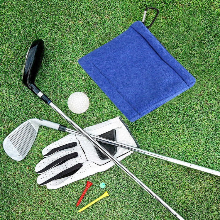 Golf Ball Cleaning Utility Towel Wet And Dry Used Golf Cleaning Terry Towel With Hook, Cleaning Towel Blue