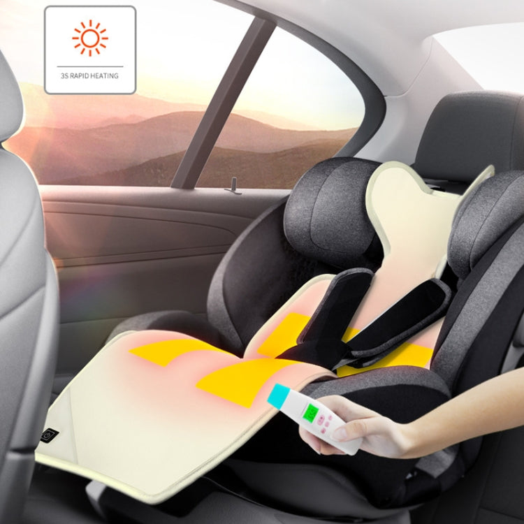Car USB Heated Seat Cushion Winter Plush Child Seat Pad, 90x32cm