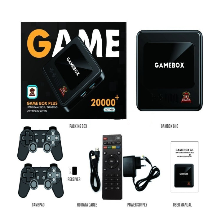 G10 GAMEBOX TV Box Dual System Wireless Android 3D Home 4K HD Game Console Support PS1 / PSP, 64G 30,000+ Games (Black), 128G 40,000+ Games (Black), 256G 60,000+ Games (Black), 64G 30,000+ Games (White), 128G 40,000+ Games (White)