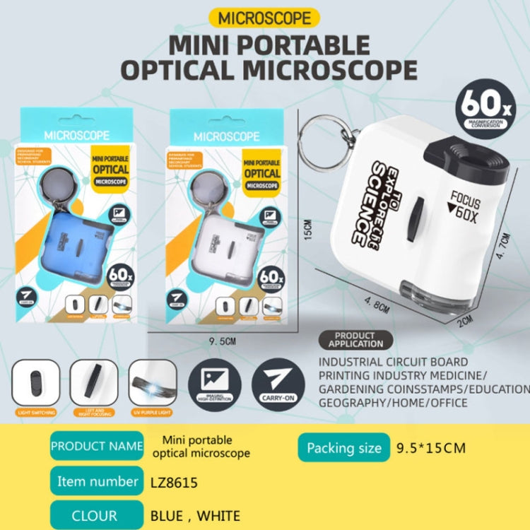60x Portable Mini Microscope Pendant With LED Lights Outdoor Exploration Observation Fun Kids Toys