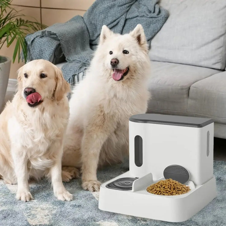 Pet Food Bowl Dog Drinking Fountain Cat Mobile Water Dispenser Automatic Feeding Water Feeder, Basic Gray, Basic Green, Upgrade Gray+Stainless Steel Bowl