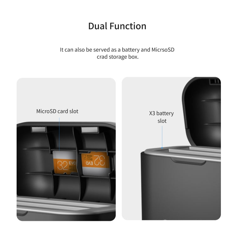 For Insta360 X3 aMagisn Battery Fast Charging Box, For Insta360 X3