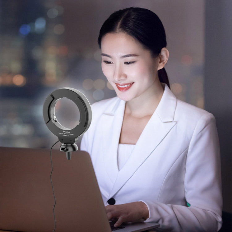 YRing48 4-Inch 48LEDs Laptop Camera Video Conference Live Beauty Ring Fill Light, Clip Set, Clip with Tripod