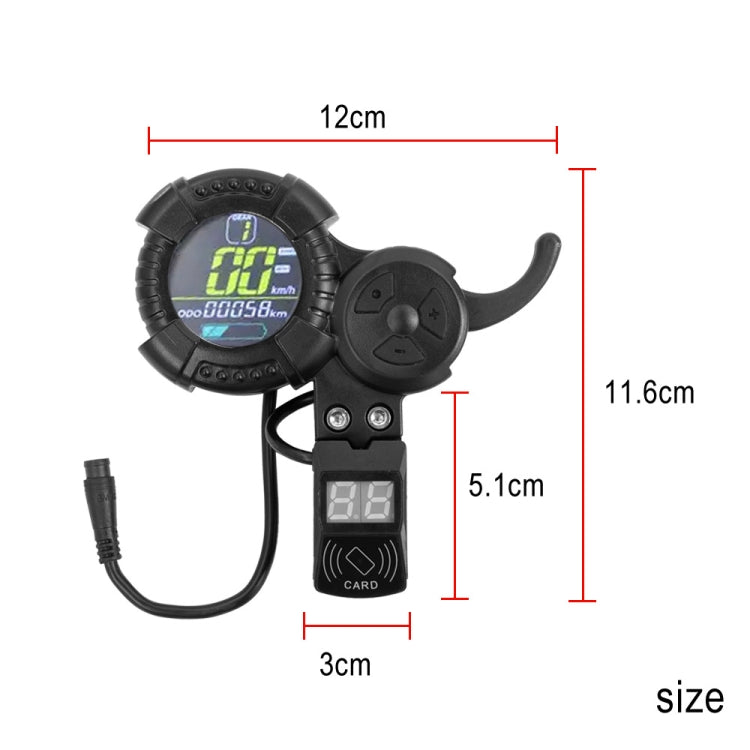Scooter Meter for VSETT ZERO 10 / 8X / 10X / Z8PRO, 6 Pin
