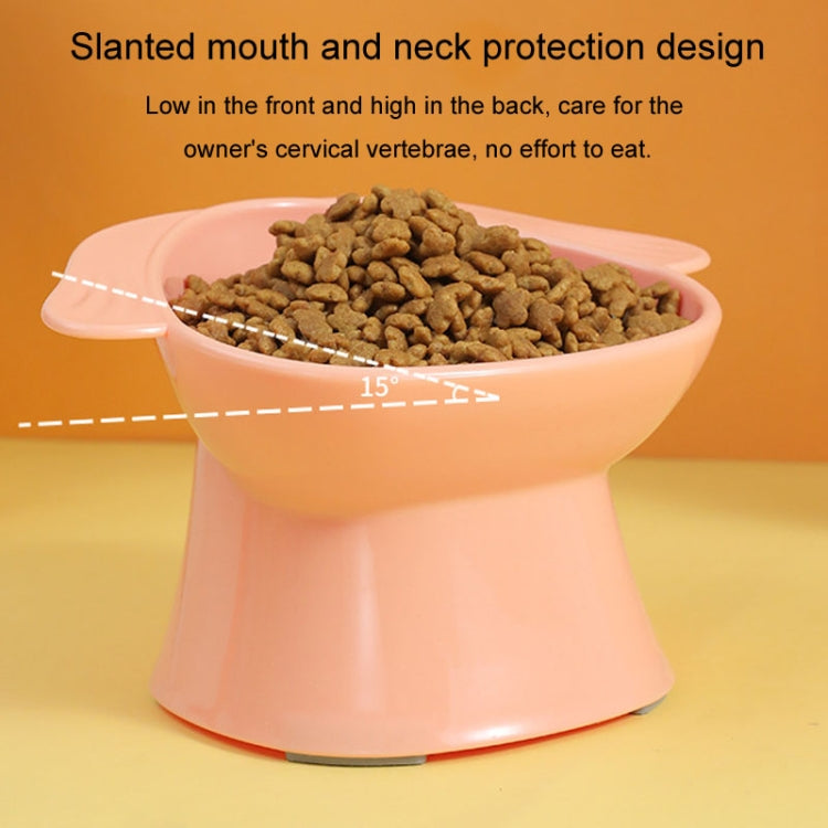 Dogs Cats Food Bowl Water Bowl Slanted Mouth Neck Protection Anti Knock Over Pet Feeder, Grass Green, Lemon Yellow, Rouge Pink