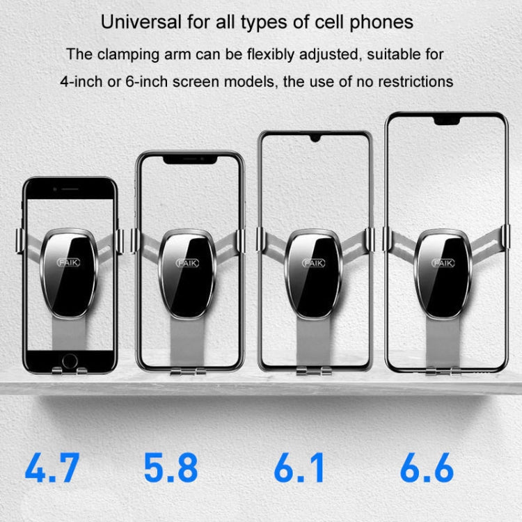 FAIK Car Cell Phone Holder Air Vent Triangle Gravity Sensor Car Phone Bracket, Black Frosted Model, Silver Frosted Model, Black Mirror Model, Silve Mirror Model