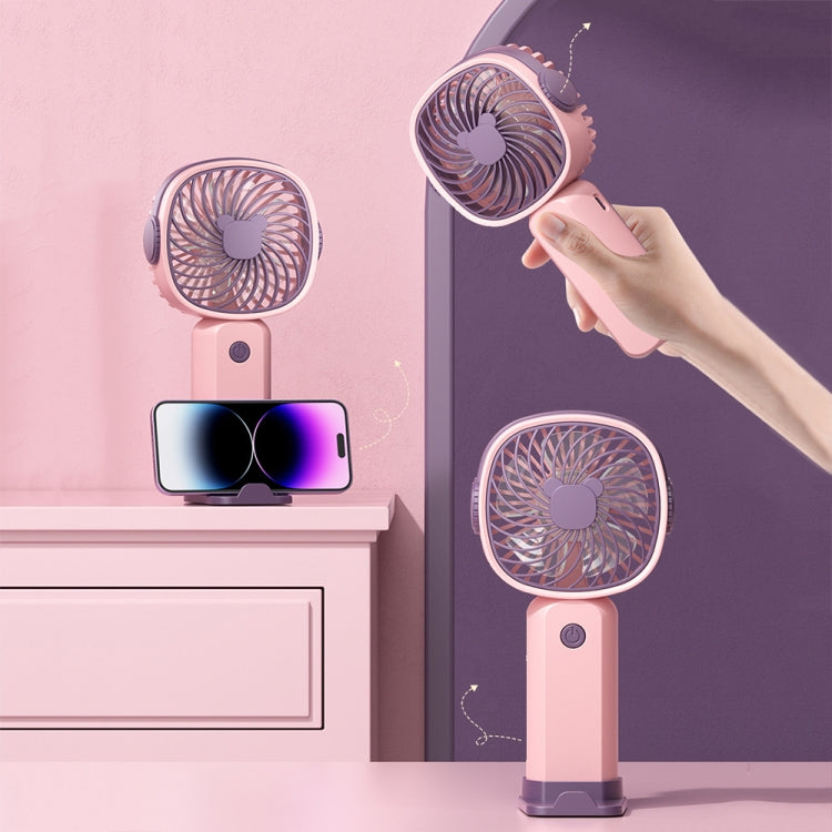 Handheld Portable Mini Multifunctional Fan With Phone Holder Function, Pink Purple with Battery, Yellow Green with Battery, Pink Purple no Battery, Yellow Green no Battery