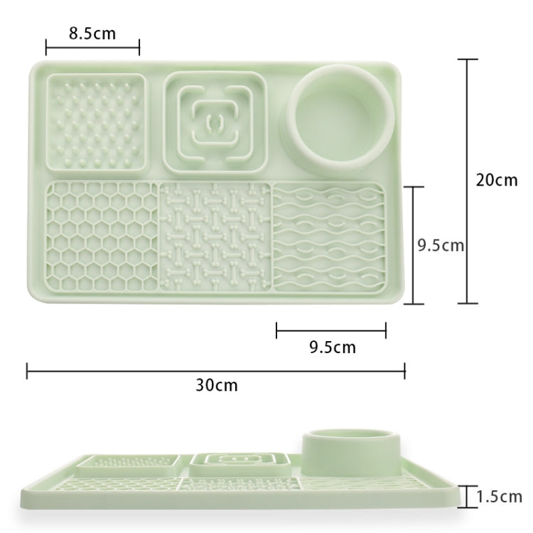 Rectangular Silicone Suction Cup Pet Dog Slow Food Pad, Gray, Black, Green