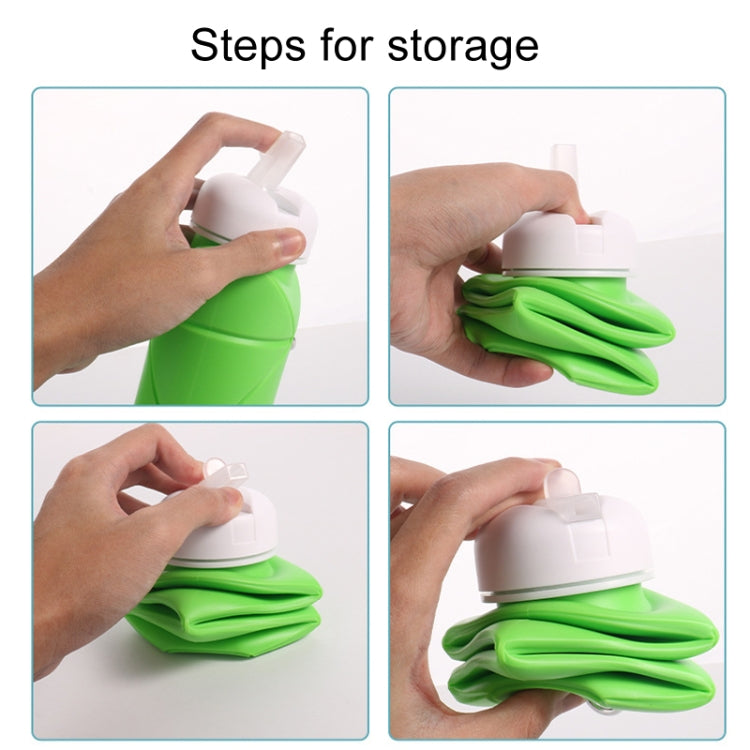 600ml Food Class Silicone Folding Outdoor Water Cup Portable Cycling Water Bottle