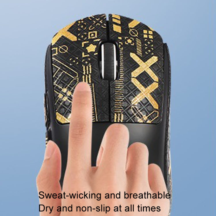 For Logitech GPW 2-Generation Mouse Anti-Slip Stickers Absorb Sweat Paste, White Print Half Surround, Black Gold Print Half Surround, Black Print Half Surround, Black Print Fully Surround, White Print Fully Surround, Black Gold Fully Surround