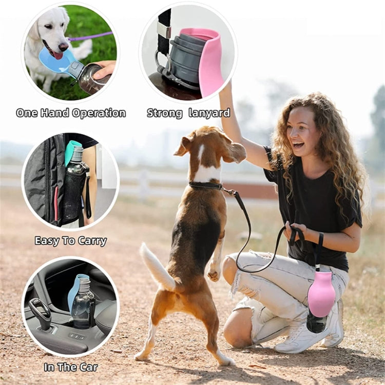 Leaf-shaped Pet Outdoor Folding Water Bottle Outdoor Portable Water Dispenser, Blue Gray, Lake Blue, Pink