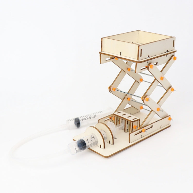 Hydraulic Lifting Platform Crane Model DIY Technology Teaching Aids Children Homemade Assembly Toy, Hydraulic Lifting Platform Crane Model