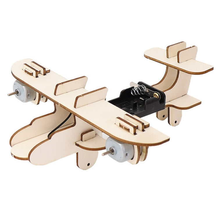 DIY Dual-engine Gliding Airplane Model Children Technology Small Crafts Wooden Puzzle Electrical Toy, Dual-engine Gliding Airplane Model