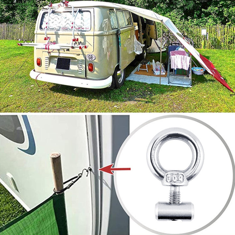 RV Sunshade 304 Stainless Steel Slide Rail Ring, 1pcs M4 Ring + Cylinder, 2pcs M4 Ring + Cylinder