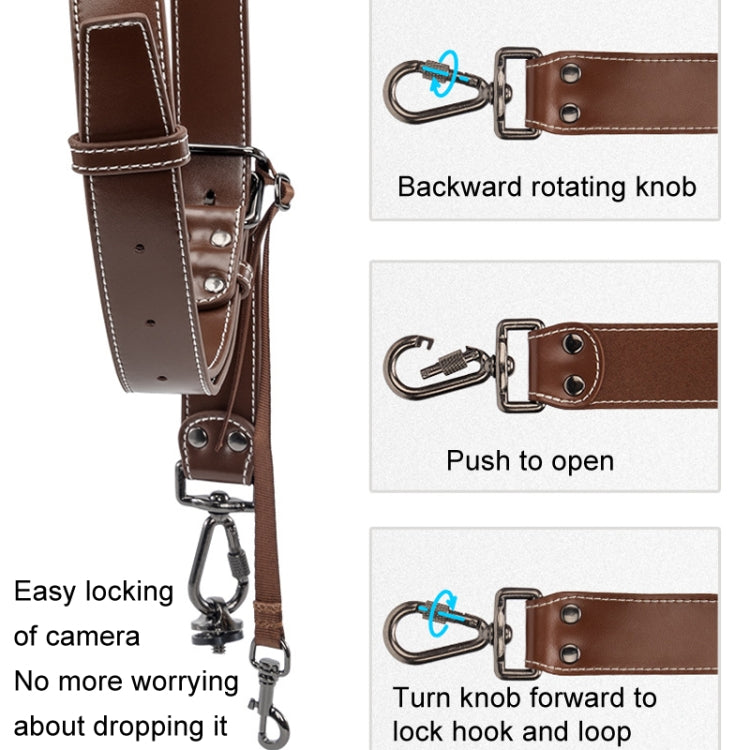Cwatcun H90 Dual Camera Leather Strap Adjustable Multi-functional Convenient Camera Shoulder Strap, H90 2.0