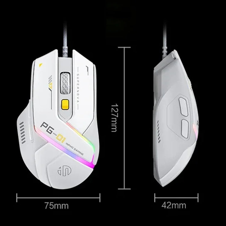 Inphic PG1 RGB Light Emitting Computer Gaming Wired Mouse, PG1