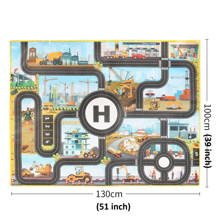 Engineering Parking Scene Play Mat Outdoor Picnic Beach Mat, Traffic Road Map Mat
